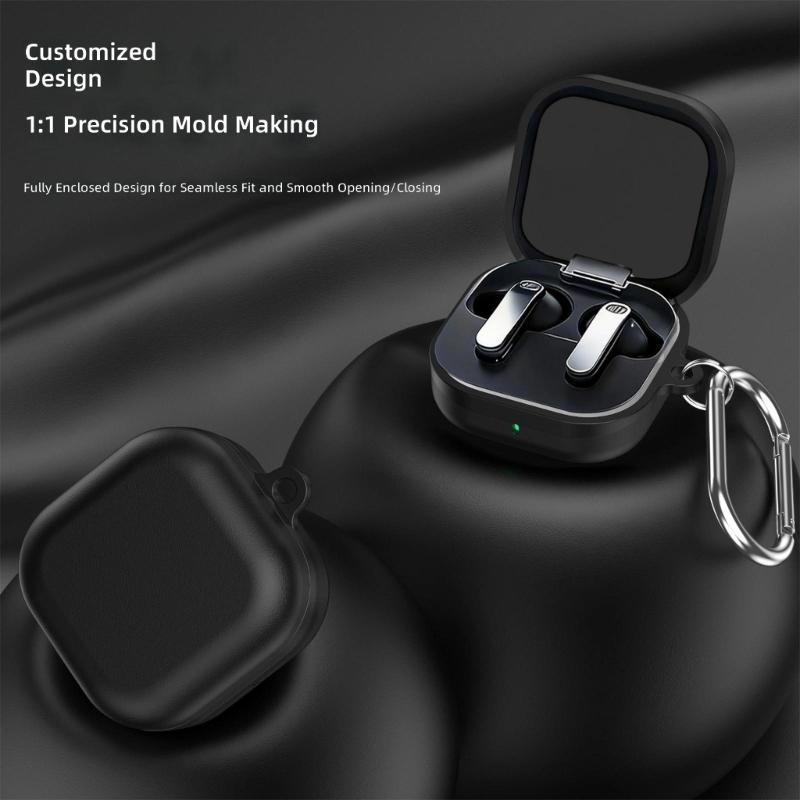 Premium TPU Hülle für Buds4 / 4Pro Ohrhörer Schale Schutzhülle Mit Haltbarkeits Schutz und Praktischem Karabiner Haken