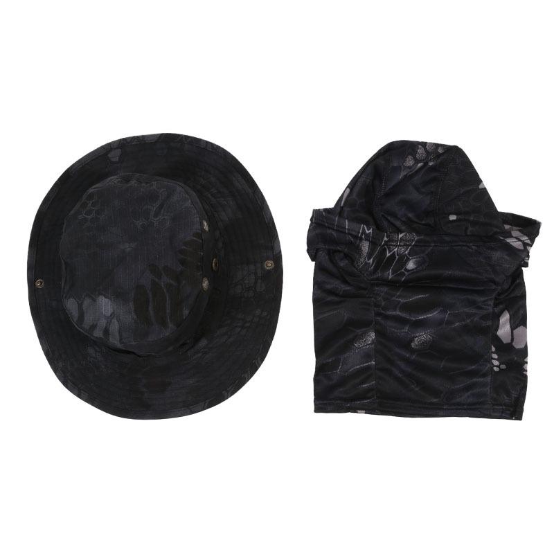 Face Mask Camouflage Boonie Cap Set Men Mountaineering Hunting Camping Climbing Hat Suit Wide Brimmed Sports Fishing Hat