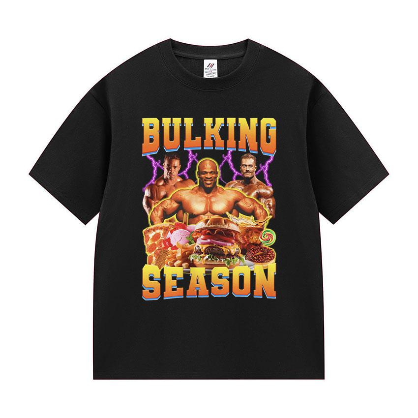 

Bulking Season Kevin Levrone Funny Gym Meme T-Shirts Men fashion print Short Sleeve T-shirt Unisex summer Cotton Tees Streetwear 4XL