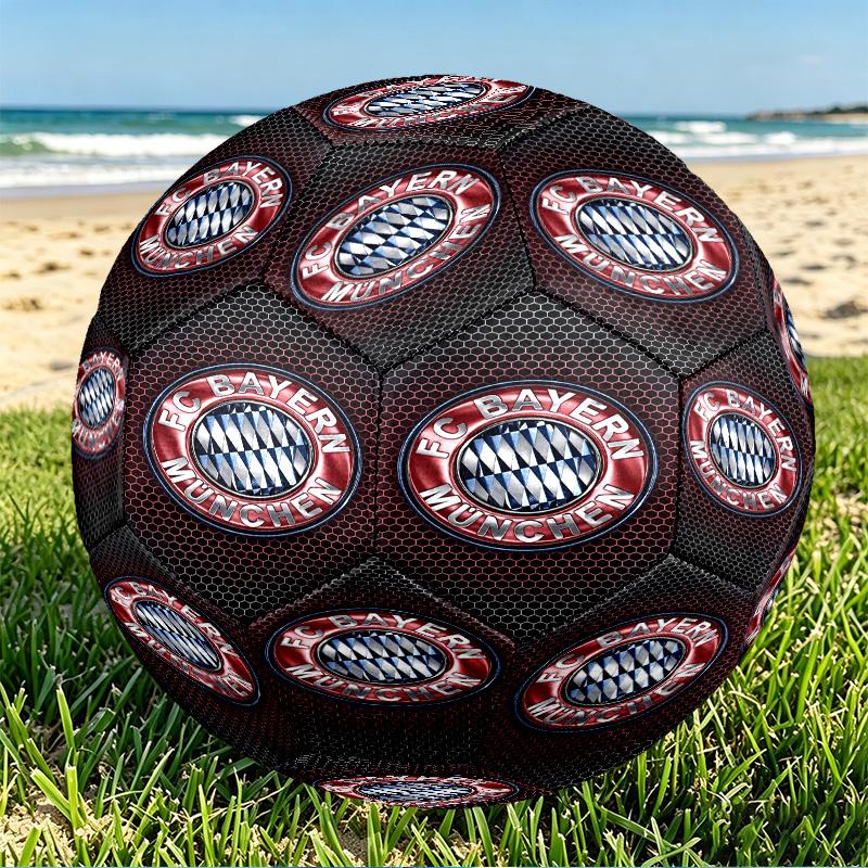 FC Bayern Print Size 5 Soccer Ball, PU Wear Resistant Football for Match Training and Daily Practice, Birthday Gift for Soccer Fans