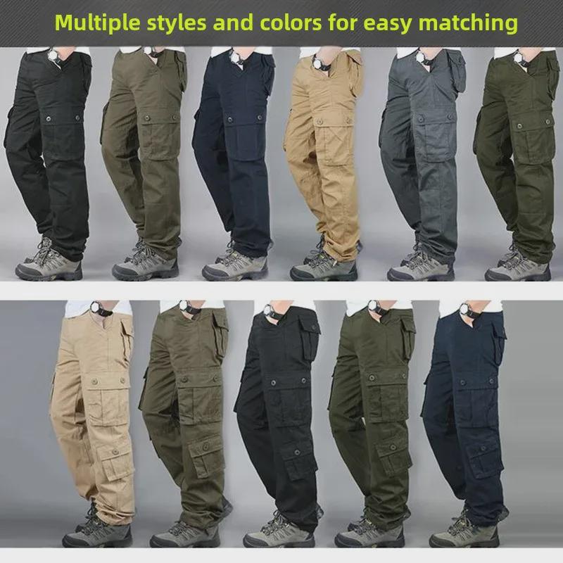 Men's Three-Dimensional Tactical Cargo Pants - Loose Fit, Straight, Multi-Pocket Trend