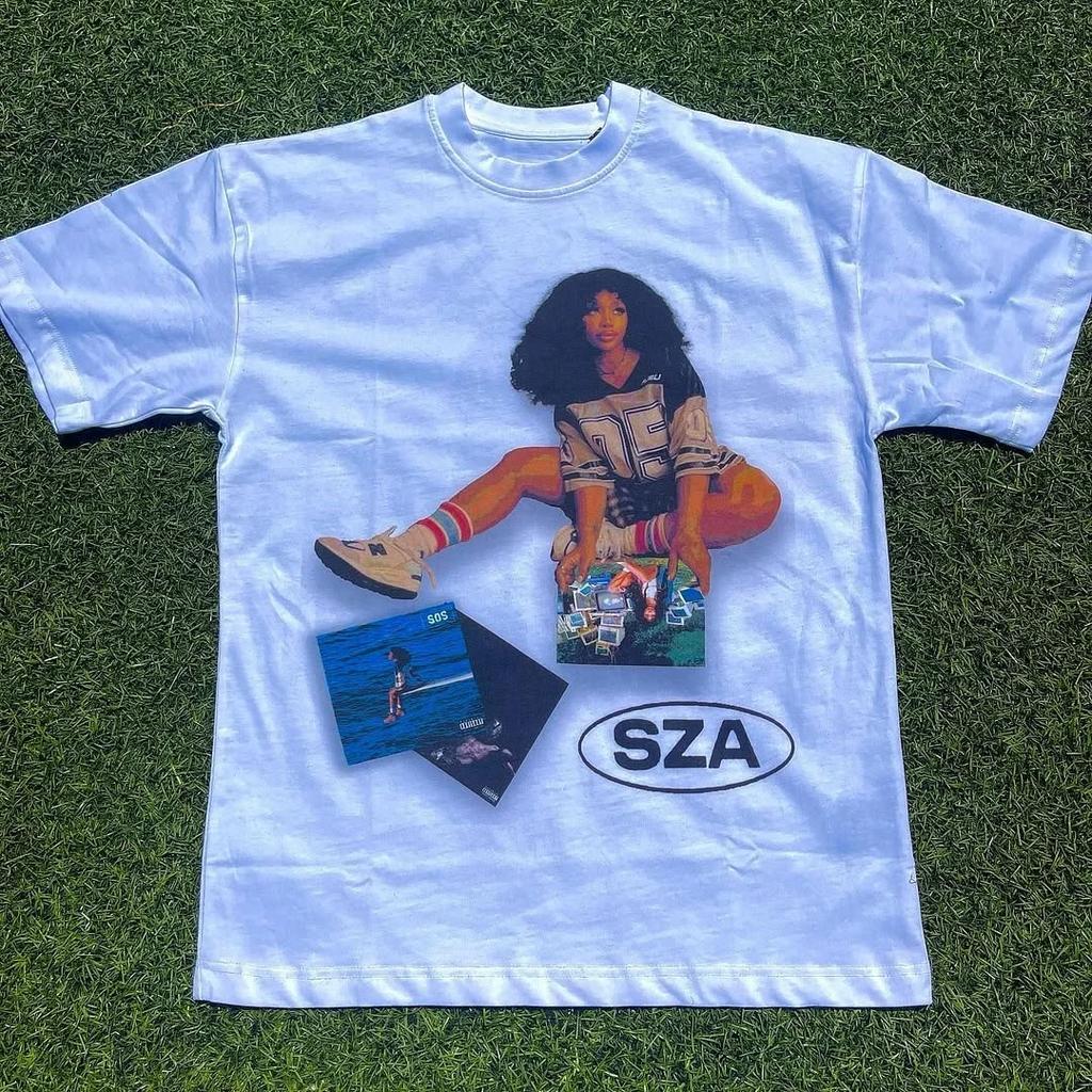 2025 SZA MARIAS Lamar T-shirt Grand National Tour Odzież męska i damska Oversize Vintage Unisex Wysokiej jakości bawełniane ubrania