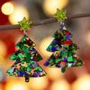 Christmas Tassel Dangle Earrings Acrylic Texture Festival Jewelry Fashion Pendant Earrings Present for Women and Girls