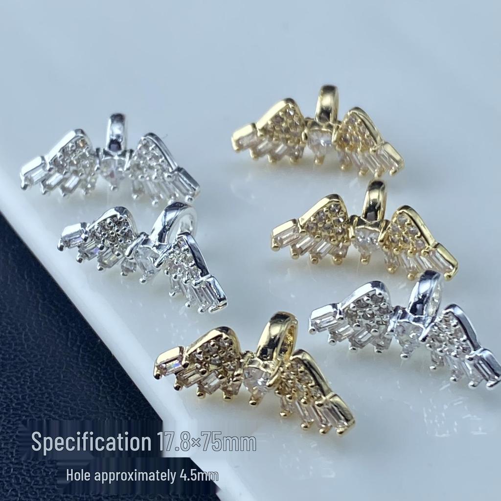 Zircon Diamond Angel Wing Charms for DIY Jewelry and Beading