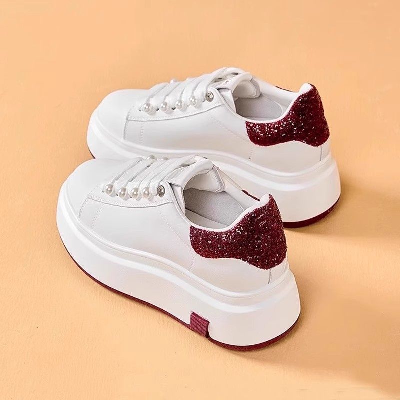 Small man heightened thick-soled ultra-light casual versatile autumn trend shock absorption soft-soled straps board shoes women