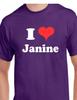 I Love Janine T Shirt Heart Jane Janie Janice Name Birthday Present Gift Tee