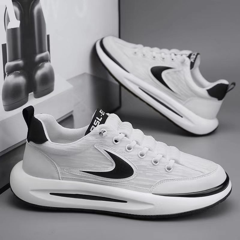 

Мужская обувь весенняя спортивная новая рыбья шелковая сетка дышащая мягкая подошва удобная универсальная повседневная низкая модная обувь импортная торговля 39