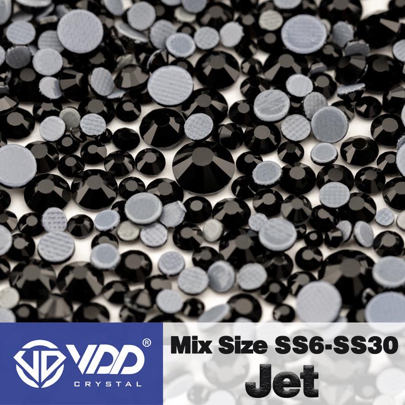 VDD High-Quality Mixed Size Rhinestones: SS6-SS30 Glass Crystal Hot Melt Adhesive Flat Back