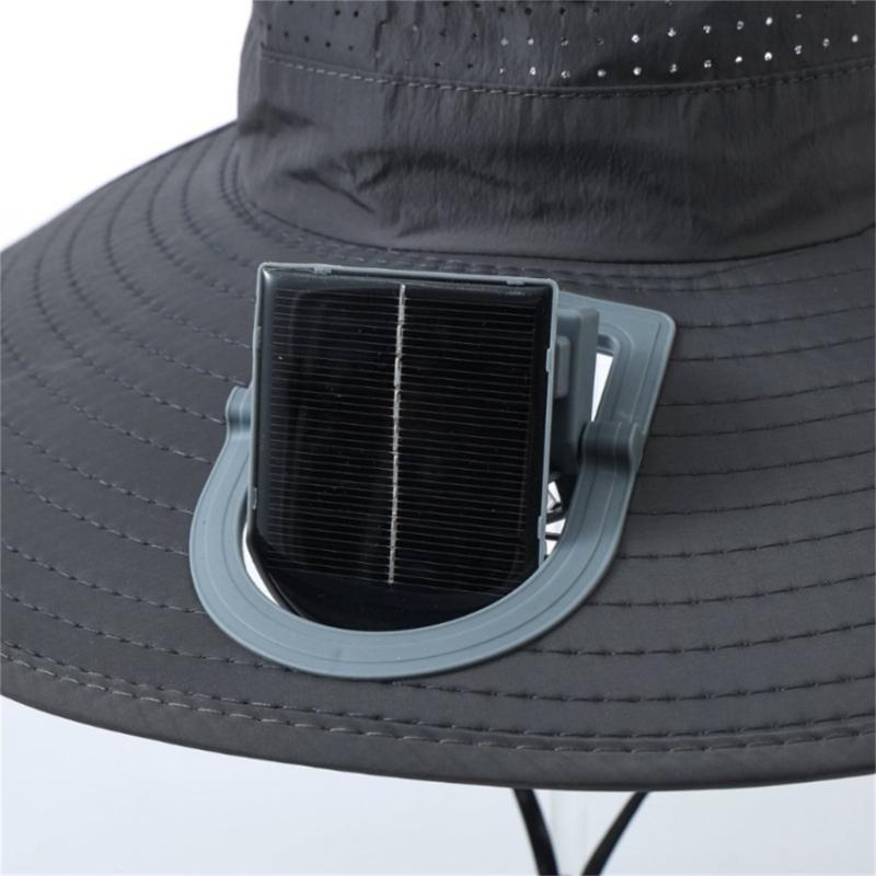 Rechargeable Outdoor Fisherman Hat Built In Fan Solar Charging Lightweight Breathable Sun Protection For Men Women