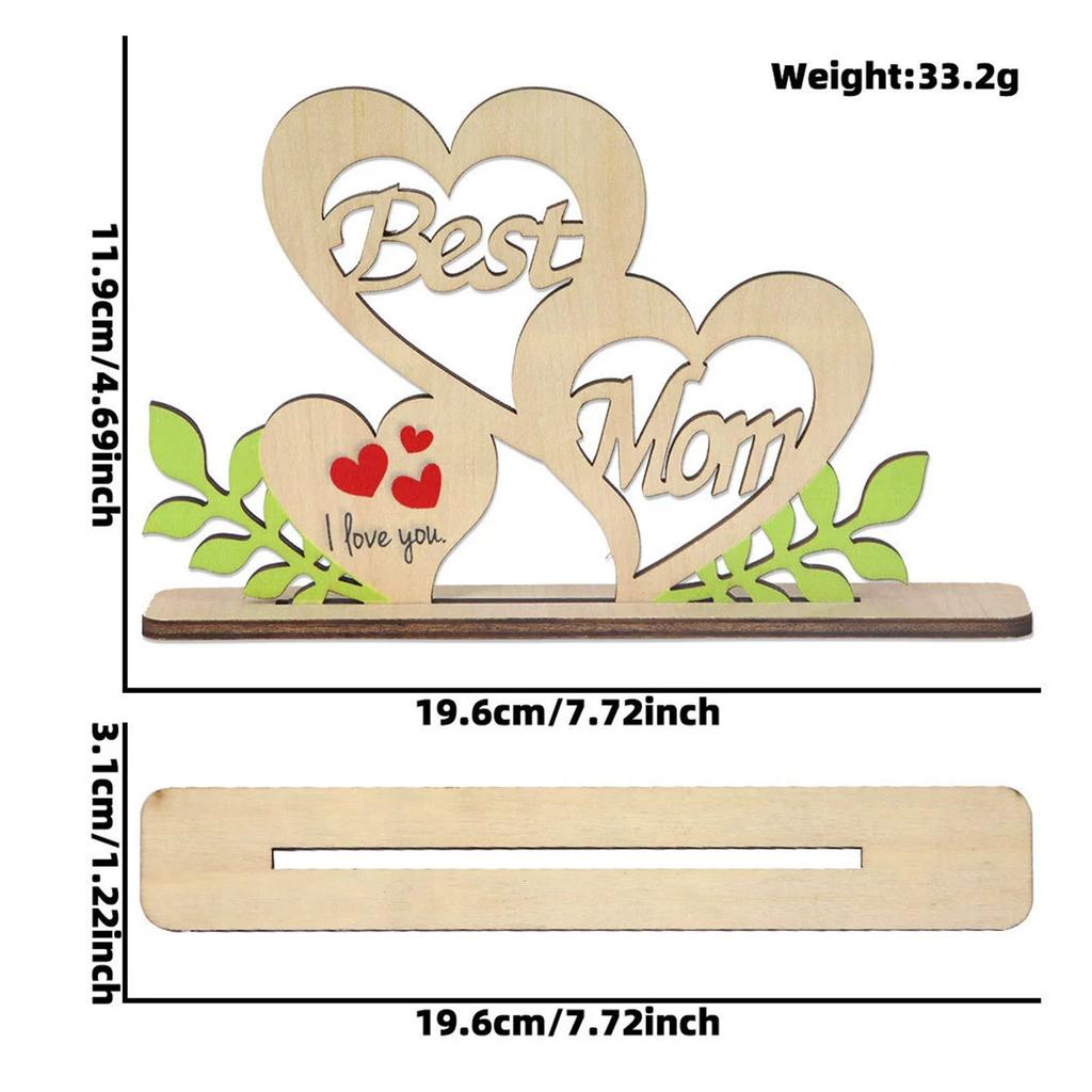 Mother's Day Creative Gifts Decor Love Letters Wooden Ornaments Best Mom Letters Hollowed Out Desktop Ornaments Handicrafts