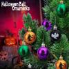 48pcs Halloween Hanging Ball Ornaments Halloween Glitter Witch Ghost Shatterproof Balls- Colorful Hanging Tree Balls Ornaments