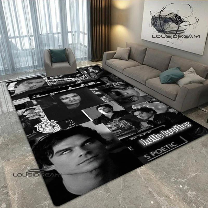 The Vampire Diaries Damon salvatore print carpet Yoga mat area rug room decor door mat Non -slip carpet kawaii rug Birthday Gift