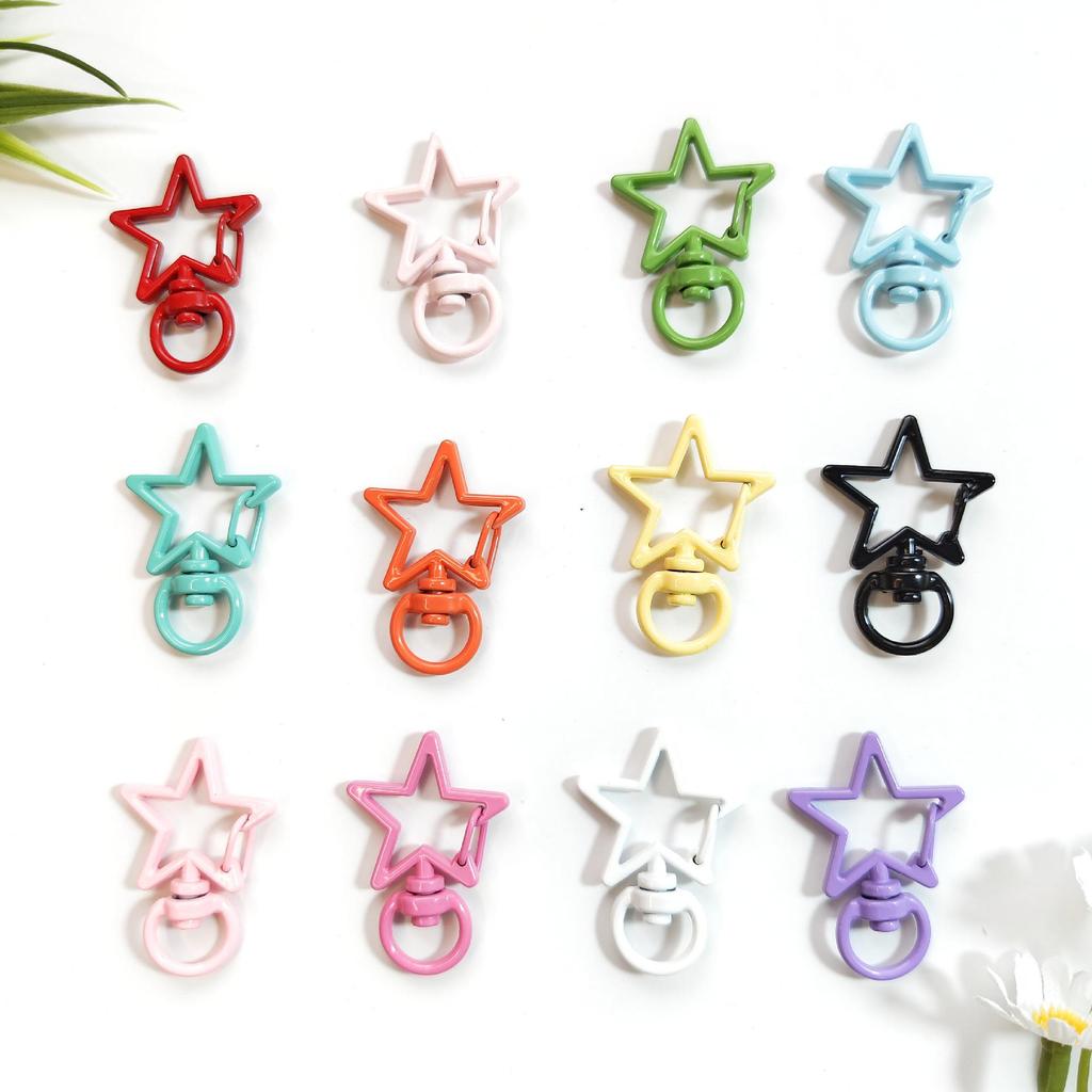 Colorful Candy Zinc Alloy Star Keychain Pendant Ornament