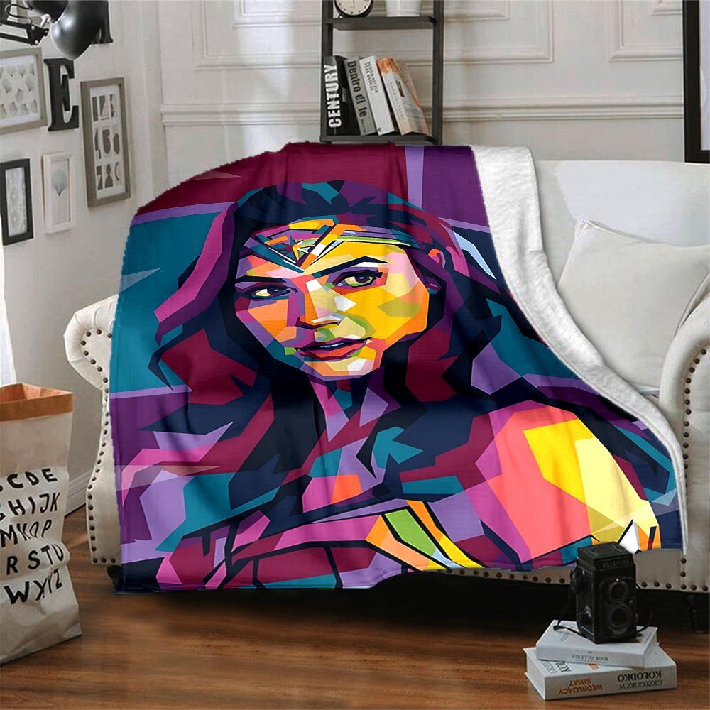 1ks Flanelová deka Wonder Woman Měkká, teplá a útulná na pohovku, postel, do kanceláře a na cesty Všestranný dárek pro každé roční období, Vánoční dárek