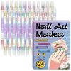 Waterproof Nail Art Pen 12/24 Color Nail Art Marker Quick Drying Pen DIY Nails Art Portable Art Tools for Home Salon