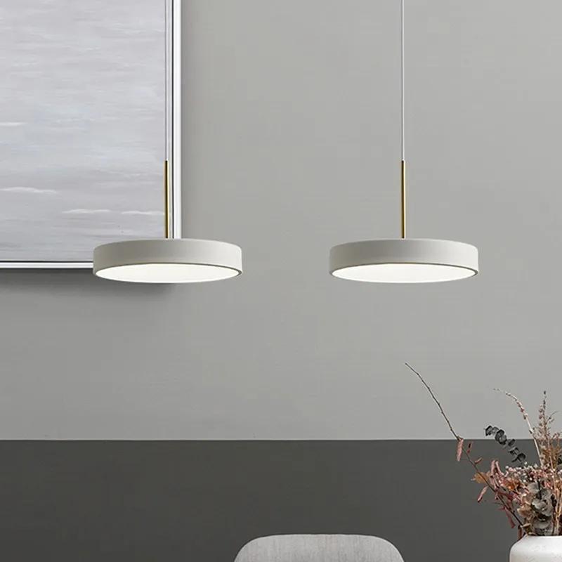 Nordic LED Pendant Light Disc Multicolor Dining Room Hanging Fixture For Bar Bedroom Living Room Study Indoor Decor Illumination