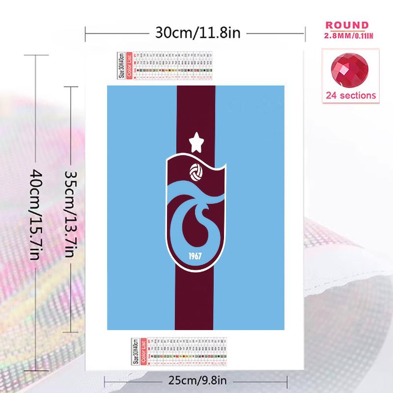 Trabzonspor Football Club Logo 100% Round Full Drill 5D DIY Diamond Painting Embroidery Cross Stitch Rhinestone Decor