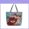 Canvas Butterfly Elephant Cat Tote Bag For Women With Sewn Details For Daily Use