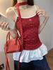Korean Sweet & Spicy Polka Dot Red Camisole - Slimming & Versatile Summer 2026 Women's Top