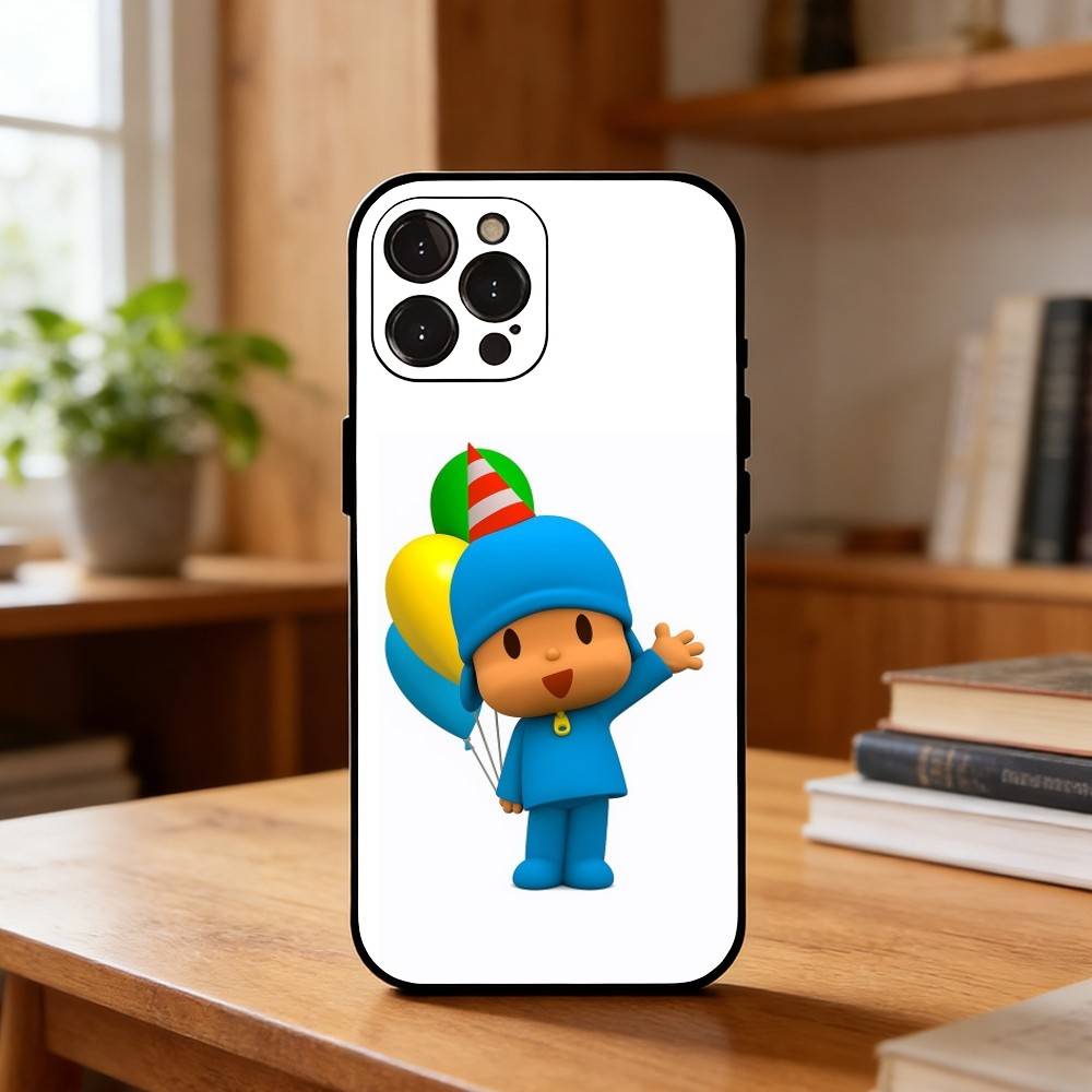 SÜßE P-Pocoy-o Handyhülle Für iPhone17 16 15 14 13 12 11 Pro Max Plus,5G Weiche Schwarze Hülle