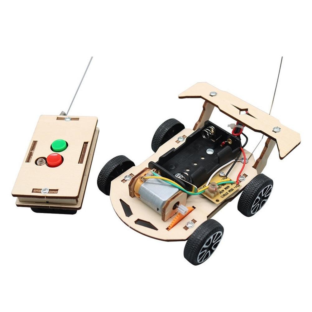 Two Channel 27MHz Wireless Remote Control Module for STEM Learning Kits and Custom Toy Car Construction with Brown Housing