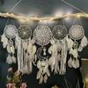 5pcs Boho Handmade Dreamcatcher Set Vintage Home Wall Artificial Imitation Feather Decorative Wall Hanging Bedroom Decorations