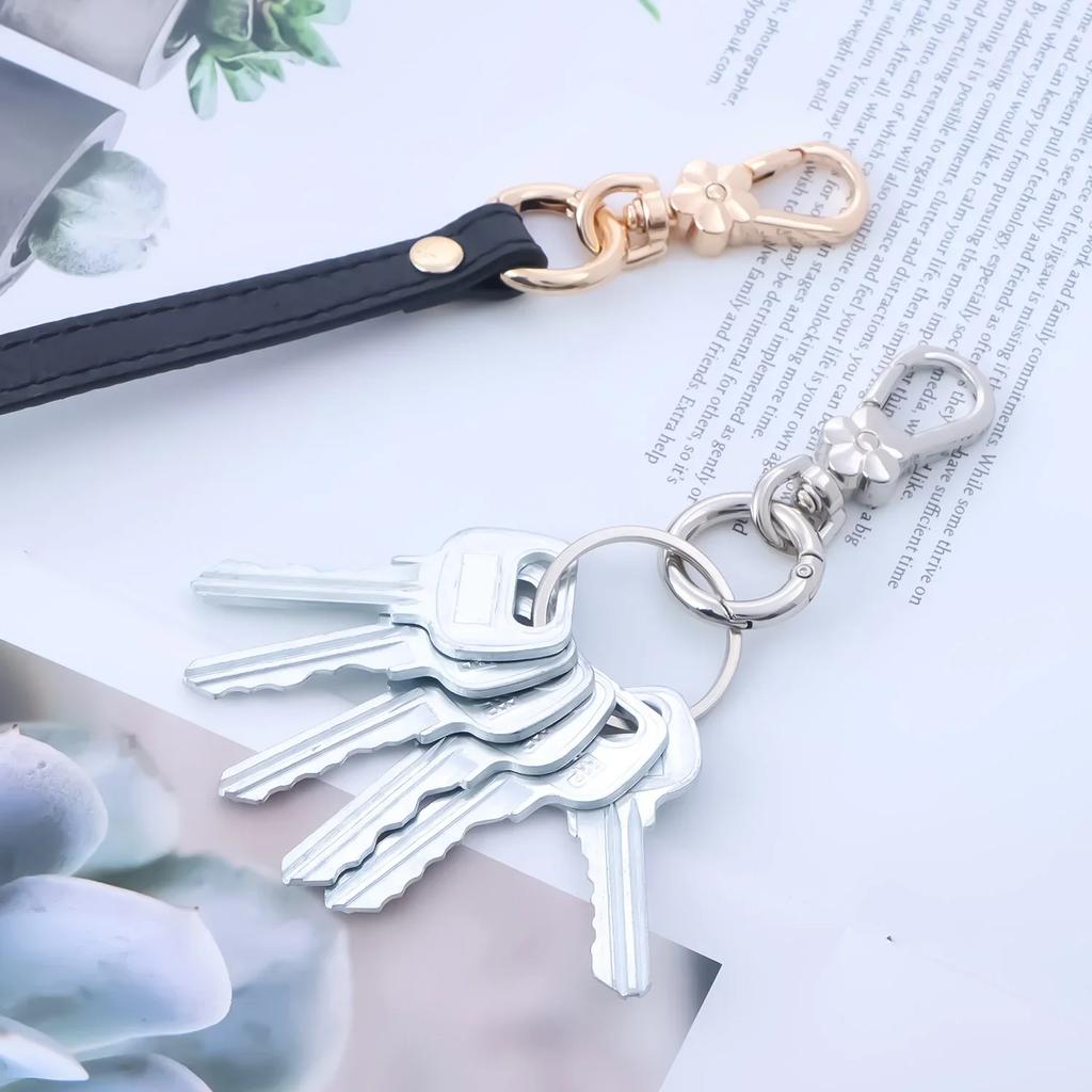 2pcs Metal Folwer Keychain Key Clips Key Ring Key Chain Rings Keyring for Home Car Key Organizer