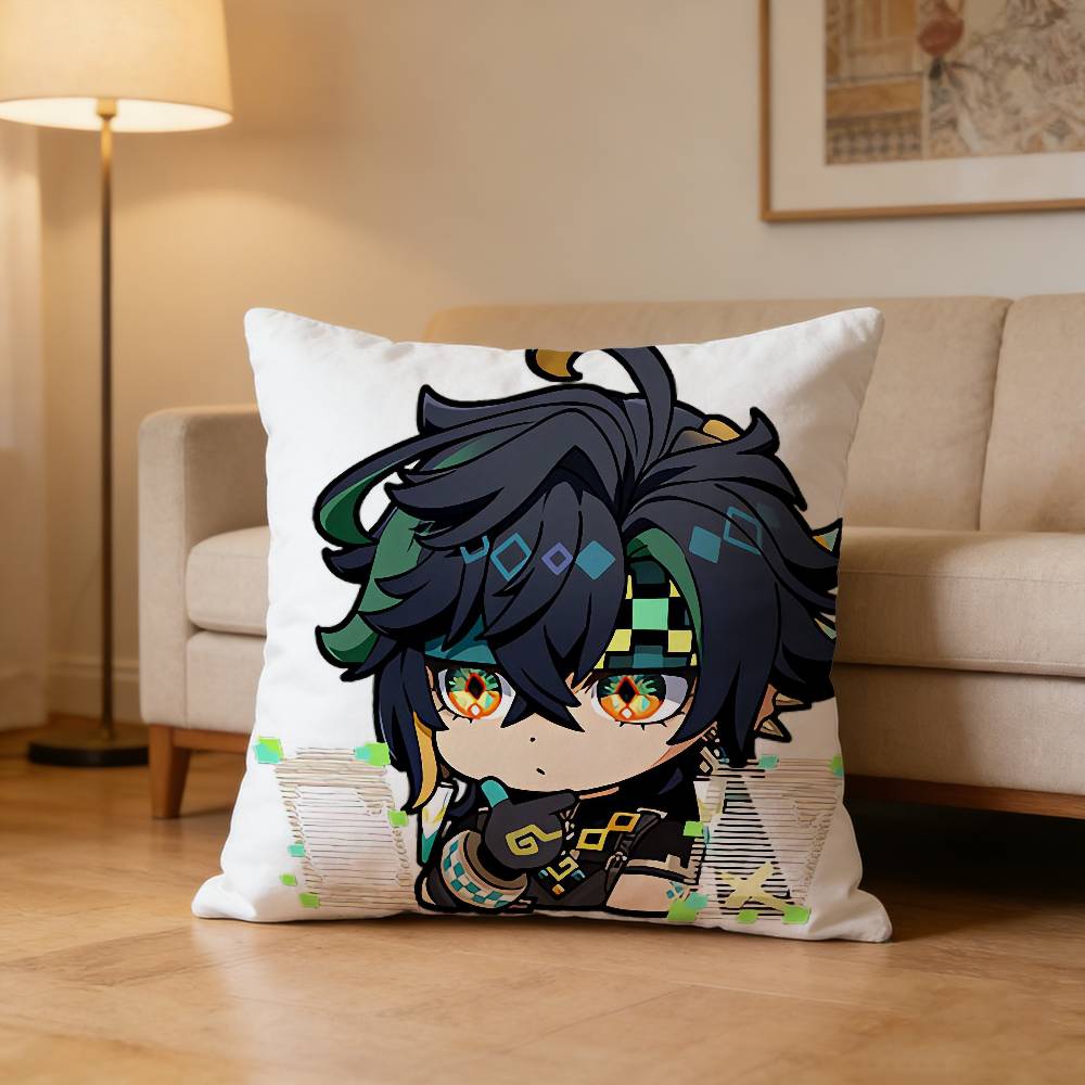 Kinich G-Genshin Impact Pillow Case Pattern Printed Pillowcase For Living Room Sofa Cushion Cover