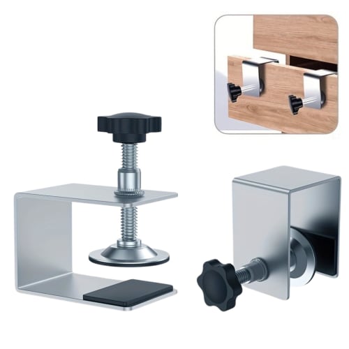 C-clamps [Set of 4 or 2, Black or Silver] DIY Desk Bracket Clamps, Reinforced Metal Fittings, Kitchen, Bathroom, Bedroom, Shelf Brackets, Wall Mountin