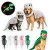 Vánoční obleček pro domácí mazlíčky do interiéru, svítící ve tmě, kostým s 3D dinosauřím skeletem, plyšový halloweenský cosplay obleček pro kočky a psy, svítící dino obleček