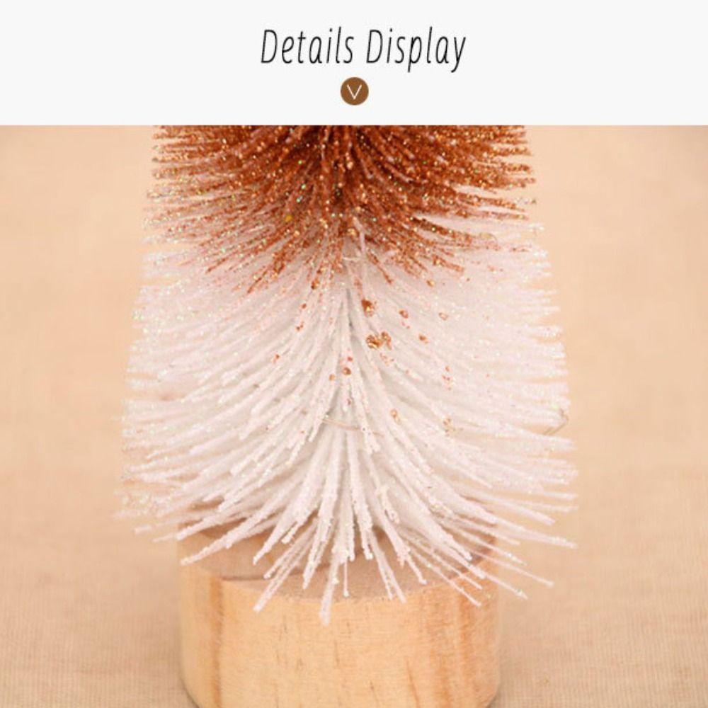 Double Color Christmas Tree Ornament Creative Micro Landscape Model Snow Pine Tree  Gift