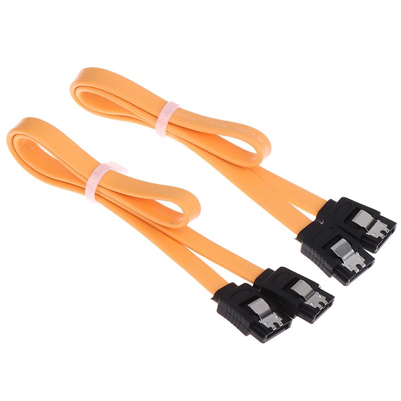 2X 40Cm Sata 3 Iii 3.0 Data Cable 6Gbps For Hdd Ssd With Angle & Lead Clip