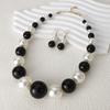 Geometric Pearl Necklace And Earring Set For Women In Summer