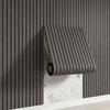 Self-adhesive Wood-grain Slat-effect Wall Sticker – 3D Grooved Grid-stripe Panel Wallpaper Roll
