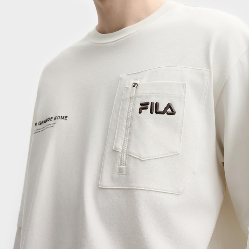 New FILA ORIGINALE T Shirts Men's Pudding Cream White IV F11M539205F-IV