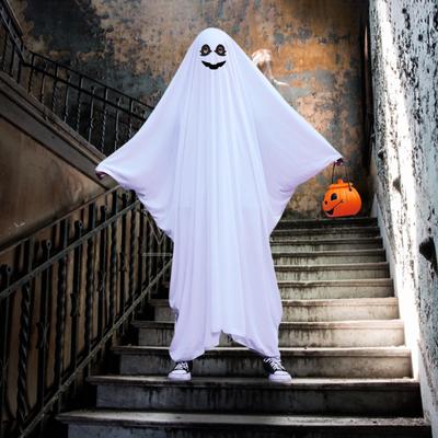 Αποκριάτικη Κάπα Κοστούμι Λευκή Ανατριχιαστική Κάπα, Κάπα Παιδική Ανατριχιαστική Trick-or-Treating
