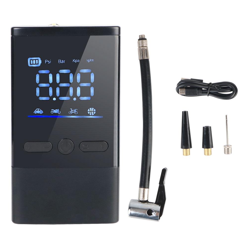 

150PSI 4000mAh Цифровые аксессуары Насос для шин Тест давления в шинах Портативный насос для накачивания шин со светодиодным фонариком Автомобильный воздушный компрессор чёрный