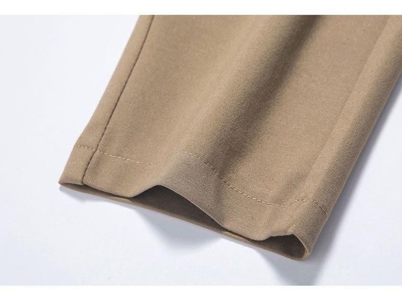 Women's High-Waisted Elastic Straight-Leg Cigarette Pants, Slimming & Versatile, Ideal for Spring/Autumn, Casual Mom's Trousers, New 2025