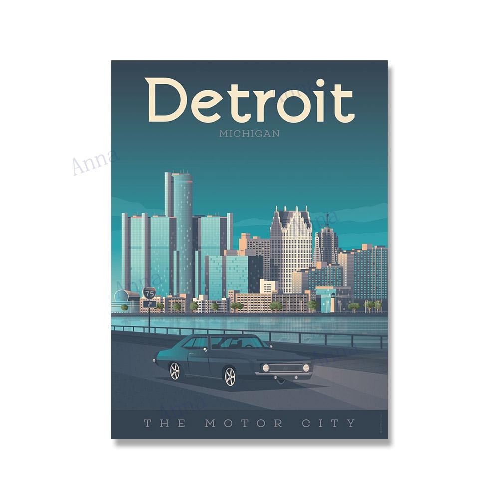 New York Boston Hawaii Lake Tahoe Chicago Travel Poster Wall Art Print Canvas Painting Nordic Posters and Prints Wall Pictures