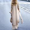 Three-piece Stylish V Neck Top Women Pants Suit Sleeveless Top Casual Solid Color Autumn Suit