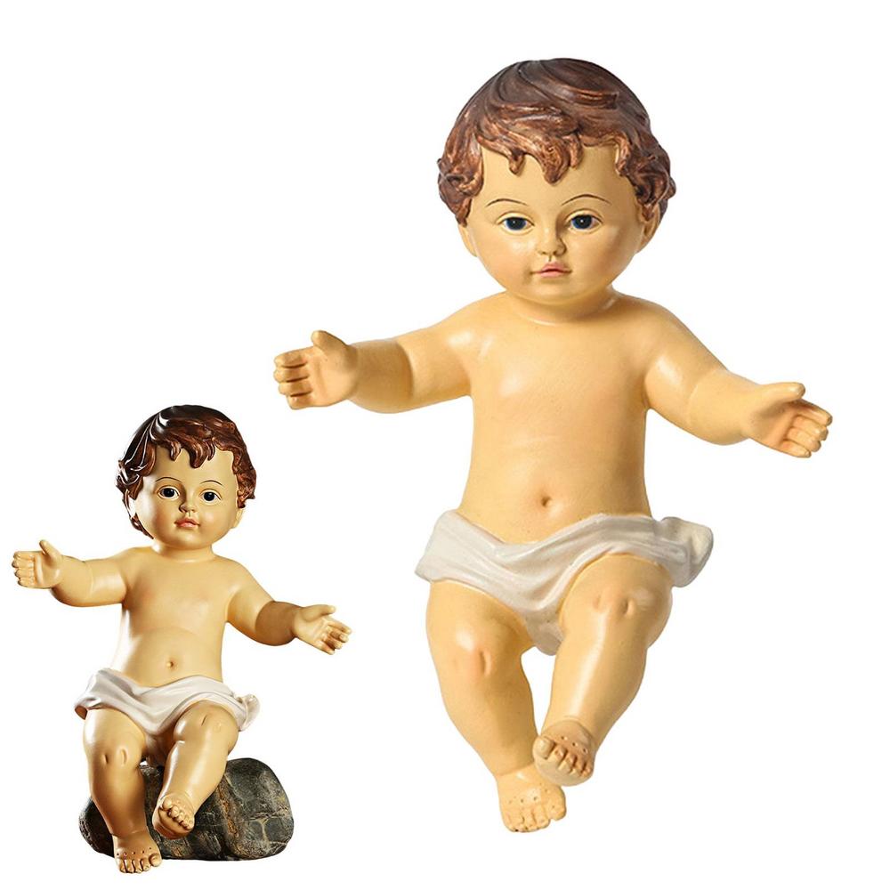Figurina Religiosa Resina Presepe Gruppo Culla Piccolo Gesù Bambino Bambola Natale Chiesa Regalo Amicizia 6CM