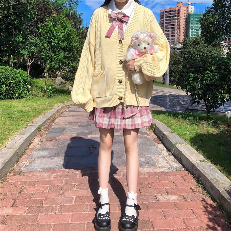 Buy 21 Fashion Sweet Cute Girl Knitting Sweater College Style Loose Sleeve Harajuku Girl Jk Uniform Sweater Coat S 2xl At Affordable Prices Free Shipping Real Reviews With Photos Joom