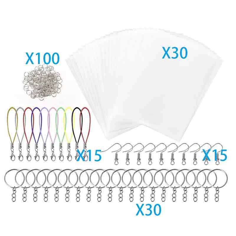 BAAJ-190 Pcs DIY Decorative Heat Shrink Keychain Set For Children's Art