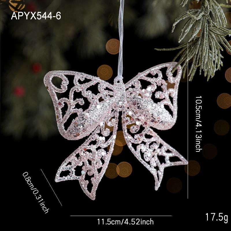 Pink Glitter Snowflake, Candy, Bow Christmas Tree Decoration Light Luxury Christmas Hanging Pendant