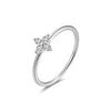 18K Gold-Plated Zirconia Clover Ring in 925 Sterling Silver - Elegant French-Inspired Design