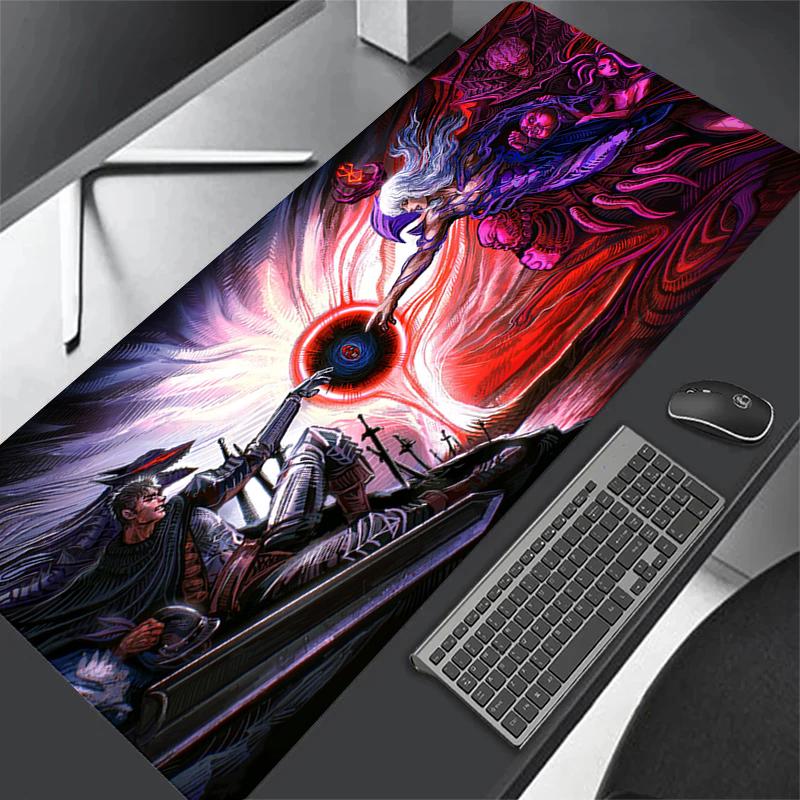 Anime Guts Mouse Pad Large Gaming Desk Mat NonSlip Laptop Keyboard Tray Office Pc Berserk Color Carpet Black