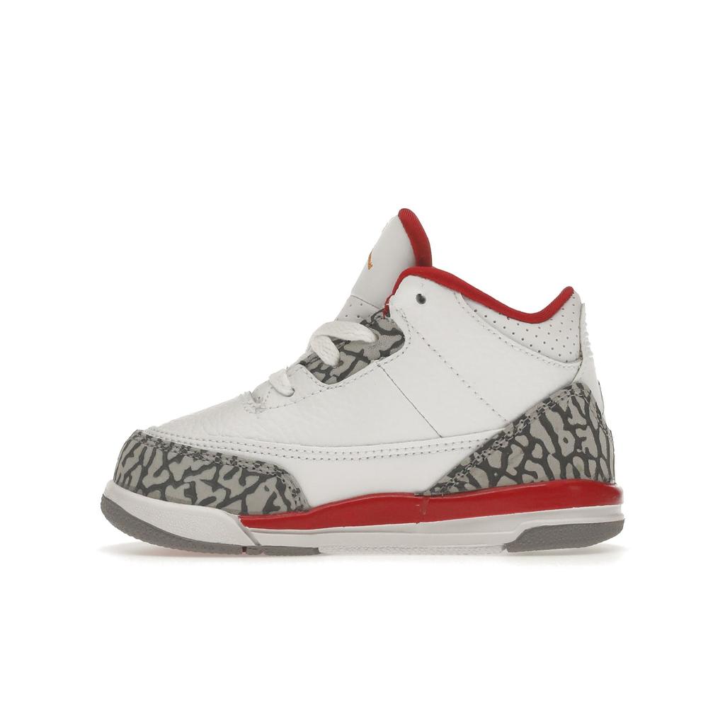 Pantofi sport Air Jordan 3 Retro TD Cardinal Red pentru copii alb-curry deschis-gri ciment 832033-126
