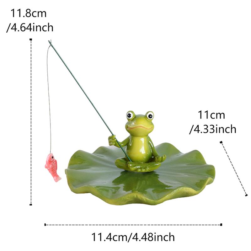 Outdoor Frog Statue Garden Koi Pond Resin Decoration, Frog Decor For Yard Fishing Statue Patio, Lawn Garden Decorative