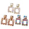Modern Art Style Drop Earrings Colorful Geometric Design Lightweight Alloy Accessories For Sensitive Skin Fashion Girls