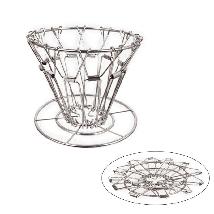 Складная воронка-капельница для кемпинга, держатель для кофейного фильтра, ручная кофеварка серебряный